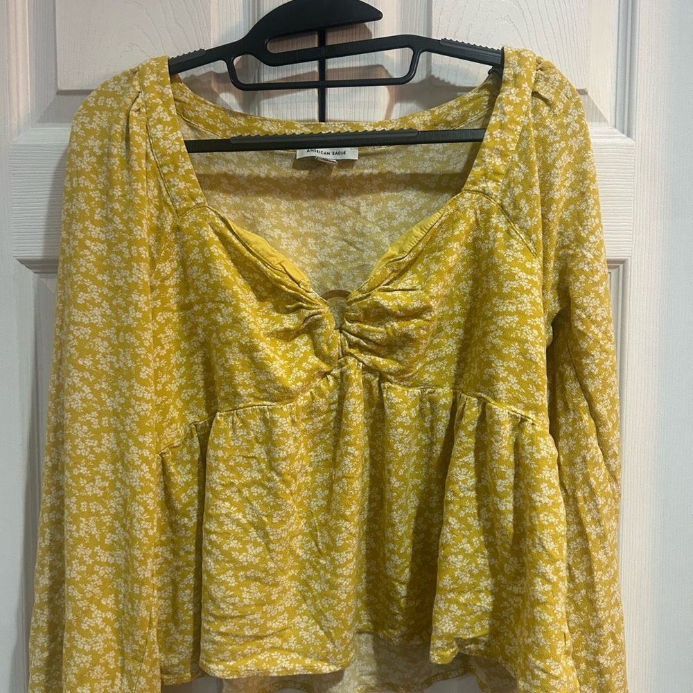 Yellow Floral Women's Top
